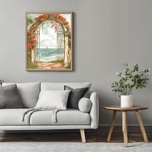 Posterizer 1 pcs-watercolor style-serene and tranquil coastal landscape 1-Collectibles & Fine Art-Retro Art-Gift for Men Women Entrepreneur Teens ...