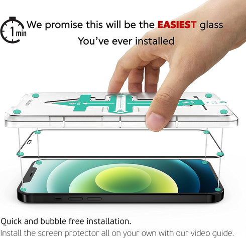 Deppa [2 Pack Screen Protector for Iphone 12 Pro Max (6.7') Tempered Glass Film | Easy Installation | 9H Hardness | Scratch Resistant | Anti-Finge...