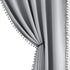 Pompom Full Blackout Curtains Grey Window Curtains for Basement 54 inches Thermal Insulated Room Darkening Curtain Drapes for Nursery 2 Panels...