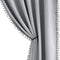 Treatmentex Pom-Pom Grey Blackout Curtains 45inches Short Window Curtain Panel Set for Laundry Basement Drapes for Kids 2 Panels Rod Pocket...