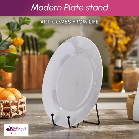 Plate Stands for Display-4 Pack 4 Inch Black Metal- Book Holder & Book Stand for Table, Racks-Trendy & Sturdy Display Stand for Decorative Art Pla...