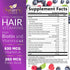 Hair Vitamins Gummies with Biotin 5000 mcg Vitamin E & C Support Hair Growth Gummy, Premium Vegetarian Non-GMO, for Stronger, Beautiful Hair, Skin...