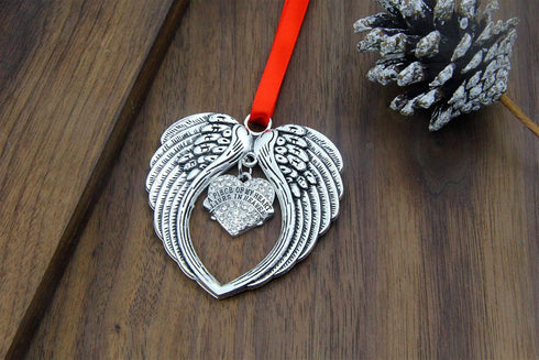 JUPPE Memorial Sympathy Gift - Angel Wings Christmas Ornament Decoration - A Piece of My Heart Lives in Heaven - Bereavement Gift for Loss of Love...