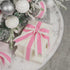 MEEDEE Christmas Felt Ribbon 2.5 Inch Wired Felt Ribbon 10 Yards White Felt with Pink Velvet Middle Rickrack Cutout Christmas Ribbon for Christmas...
