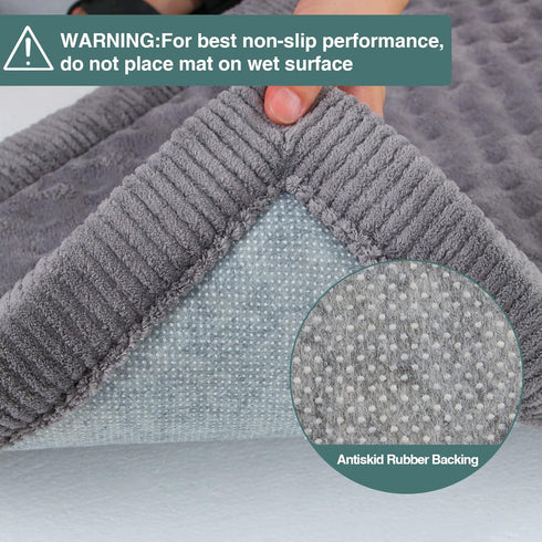 Dog Crate Pad 24x17 inch Gray Memory Foam Dog Bed Mat for Small Dog Cat Grey Washable Puppy Sleeping Bed Anti Slip...