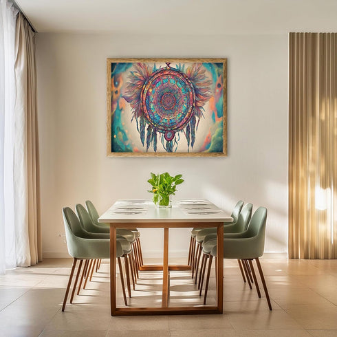 Posterizer 1 pcs- psychedelic funky hippie colorful dreamcatcher 2-Fantasy & Fiction Art-Retro Art- Living Room Bedroom Decor- unframed wall art...