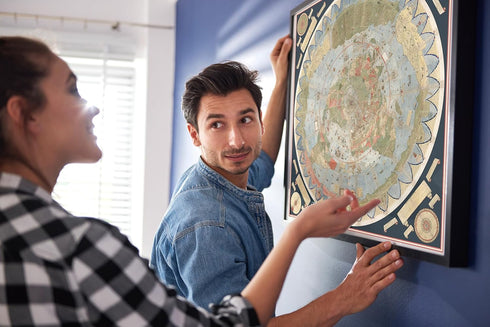 1587 Urbano Monte Flat Earth World Map Unframed (23x23 in.) Cartophiles Lovers Gifts Vintage Historic Composite Globe Model Poster Print...