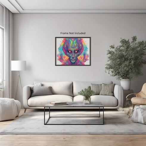 Posterizer 1 pcs- psychedelic funky hippie colorful sci fi alien 2-Fantasy & Fiction Art-Retro Art- Living Room Bedroom Decor- unframed wall art...
