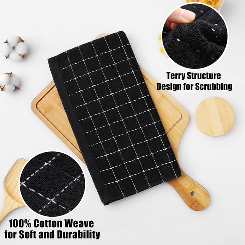 Homaxy 100% Cotton Terry Kitchen Dish Cloths, Ultra Soft and Absorbent Dish Towels for Kitchen, Suitable for Drying and Washing Dishes, 6 Pack, 12...