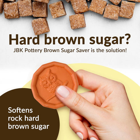 Terra Cotta Brown Sugar Saver | Owl Design | Food-Safe Softener for Cookies, Marshmallows, Dried Fruits & More | Reusable Moisture Keeper by JBK P...
