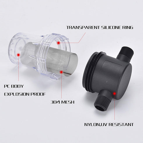 Water Filter, 3/4'' Female Twist-On Pipe Strainer, Nylon PA66 cover, PC bowl, 304 Stainless Screen(40 and 80 Mesh)...