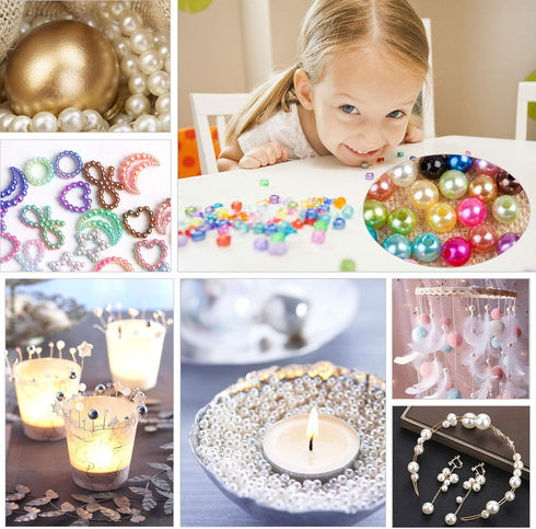 JHYlilia 1800Pcs 6mm Pearl Beads for Crafts, 24 Colors Round Pearls Beads with Holes for Jewelry Making Handcrafted Loose Spacer Beads for Crafts ...