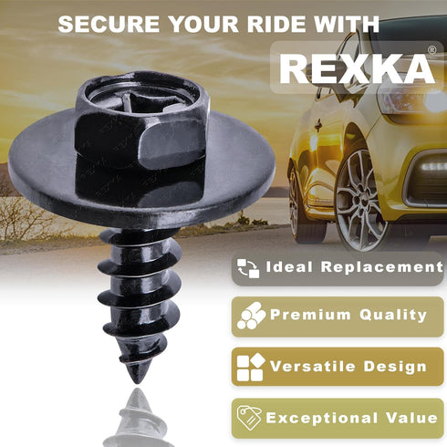 Rexka 30pcs Bumper Cover Rocker Molding Splash Shield Screw for Toyota 90159-60525 Avalon Camry Highlander Sienna Venza...