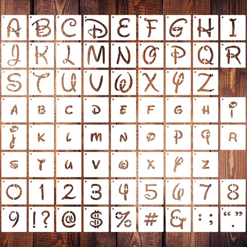 2 Inch Alphabet Letter Stencils for Painting, 70 Pcs Magic Letter Stencils and Numbers, Reusable Plastic Art Craft Stencils for Painting on Wood S...