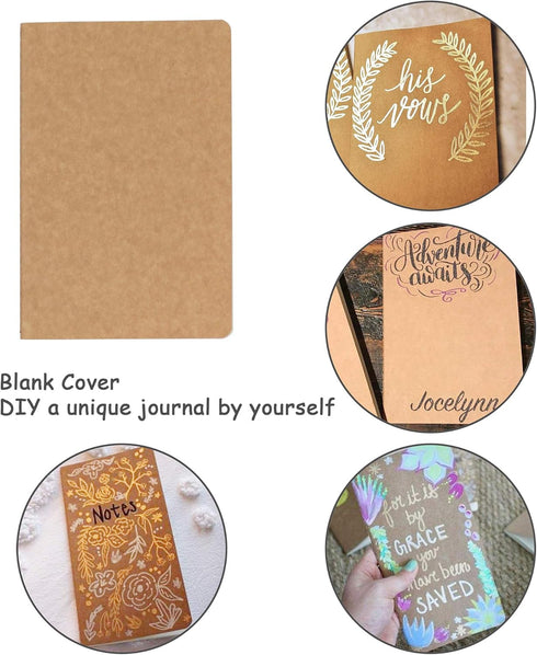 3 Pack Travel Journal Notebook for Travelers or School - Kraft Brown Soft Cover - 5.5” x 8.25” - 96 Ruled Pages/48 Sheets...