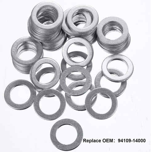 Mudder 50 Pieces Aluminum Engine Oil Crush Washers Drain Plug Gaskets (Compatible with Honda OEM Civic Part)...