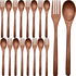 Patelai Wooden Spoons Forks Set Wood Dinner Utensil Set Reusable Flatware Tableware Set Handmade Natural Cutlery Set Includes Wood Spoon Fork for ...