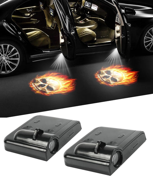 2Pcs Car Door Lights,Door Lights Logo Projector,Car Accessories HD Car Welcome Light,Door Sill Lights Wireless LED Door Paste Courtesy Light,Car D...