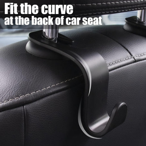 LivTee Car Seat Headrest Hook, Auto Seat Hook Hangers Storage Organizer Interior Accessories for Purse Coats Umbrellas Grocery Bags Handbag, 4-Pac...