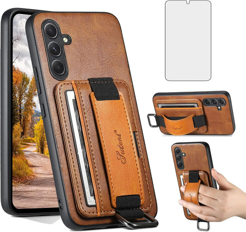 Asuwish Phone Case for Samsung Galaxy A54 5G Wallet Cover with Tempered Glass Screen Protector and Slim Stand Credit Card Holder Mobile Leather Ce...