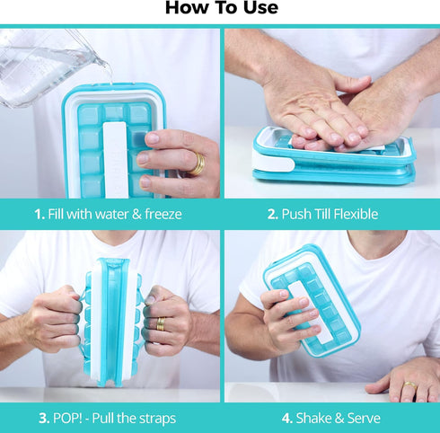 ICEBREAKER POP 2024: Make And Serve Ice Without Ever Touching The Ice | The Sanitary Silicone Ice Cube Tray for Freezer | Patented Ice Trays for F...