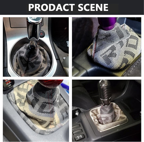 Zhengsheng Universal Shift Boot Cover,Fabric Shifter Manual/Auto Shift Knob Boot Dust Cover,LightGray...