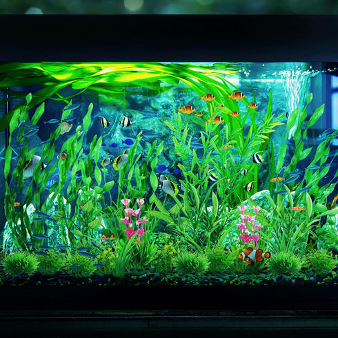 Green Fish Tank Decor Aquarium Plants, 25pcs Fish Tank Decorations Plants, Fish Tank Accessories, Aquarium Decor Artificial Plants, Small to Large...