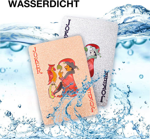 2 Packs Standard Playing Card Decks - Waterproof Plastic Poker Cards for Texas Hold'em, Blackjack, Euchre, Canasta Card Game,Gin Rummy, Baccarat...