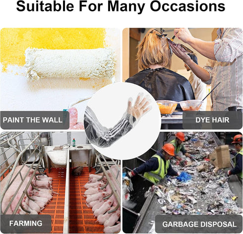 50 Disposable Field Dressing Gloves Veterinary Insemination Rectal Long Gloves, Extra Long Sleeve Full Arm Gloves...