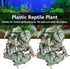 2Pcs Artificial Reptile Plant, Plastic Simulation Vine Lifelike Aquarium Fish Leaves Decoration with Suction Cup, Pets Fake Green Plastic Ornament...