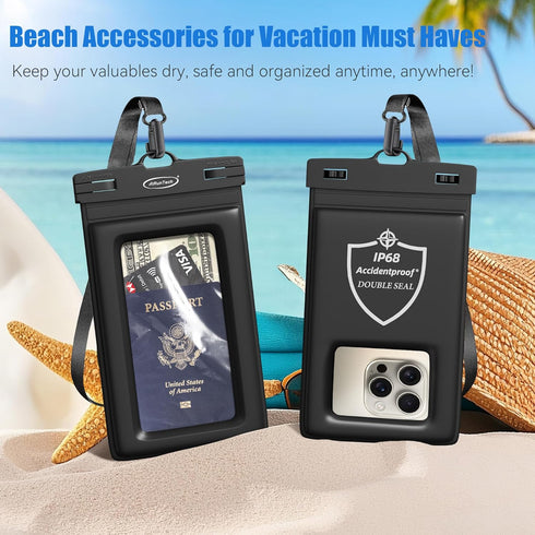 AiRunTech Floating Waterproof Phone Pouch,Waterproof Phone Case with Lanyard Protector for iPhone 16 15 14 13 12 Pro Max,Waterproof Cellphone Bag ...