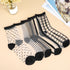 5Pairs Sheer Ankle Socks Black See Through Socks Striped Plaid Dot Cute Transparent Socks for Women Girls...