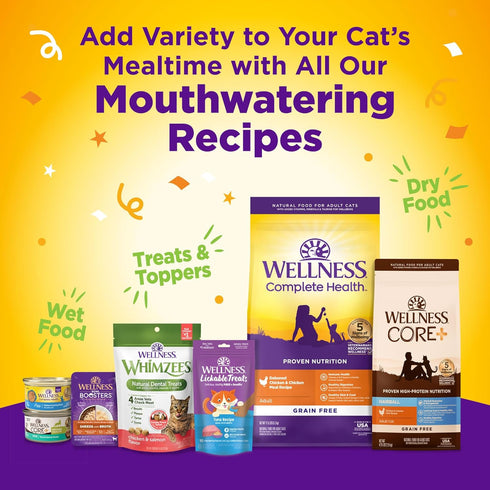 Wellness® Appetizing Entrées™ Mousse Chicken & Turkey Recipe Infused with Broth Natural Wet Cat Food, 1.4 oz Pouch (Pack of 8)...