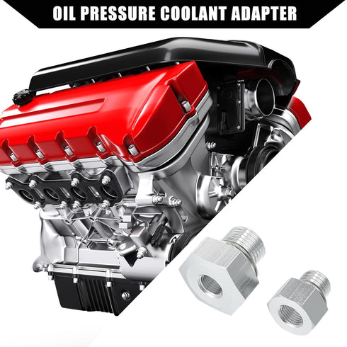 Oil Pressure Coolant Adapter Fitting Sensor Adapter for LS Series Engine/Front/Oil Pressure Sensor Adapter/Durable / 1 Set/Silver Tone...