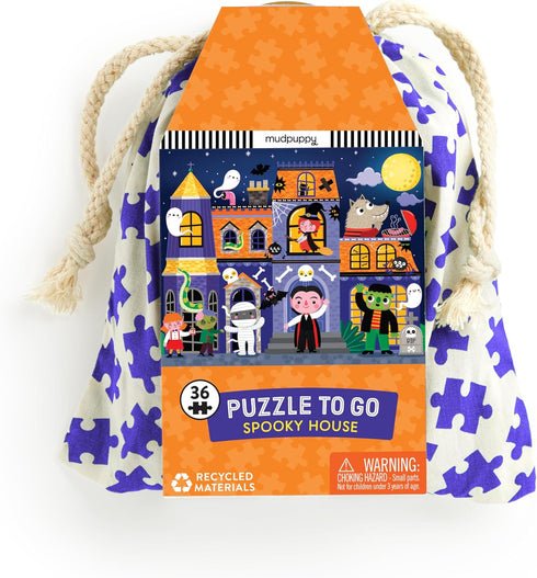 Mudpuppy Spooky House – 36 Piece Jigsaw Puzzle to Go Featuring an Adorable Haunted House with Spooky Friends Perfect for Travel and Boo Baskets...