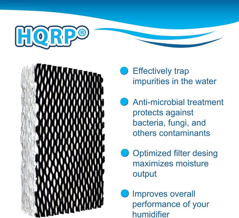 HQRP 2-Pack Wick Filter Compatible with Holmes HWF23CS / HWF23 Filter F Replacement fits HM1200, HM1250, HM1206, HM1200TPK, HM1200TPK1, Bionaire BCM1250 Humidifiers