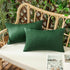 Woaboy Set of 2 Green Outdoor Throw Pillow Covers Decorative Farmhouse Linen Pillowcase Solid Waterproof Cushion Cases for Bedroom Living Room Sof...