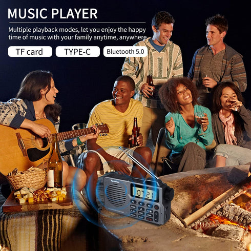 Portable AM/FM Radio, Small Pocket Radio with Bass Speaker, Support Micro SD Card and Record, Long Battery life, Alarm and Sleep Function...