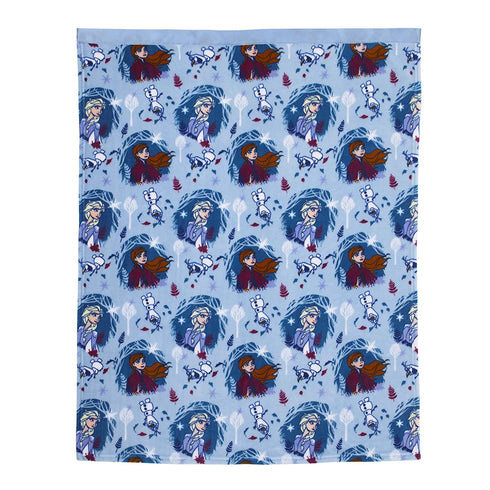 Disney Frozen 2 - Magical Journey - White Super Soft Toddler Blanket, Light Blue, Lavender, Teal...