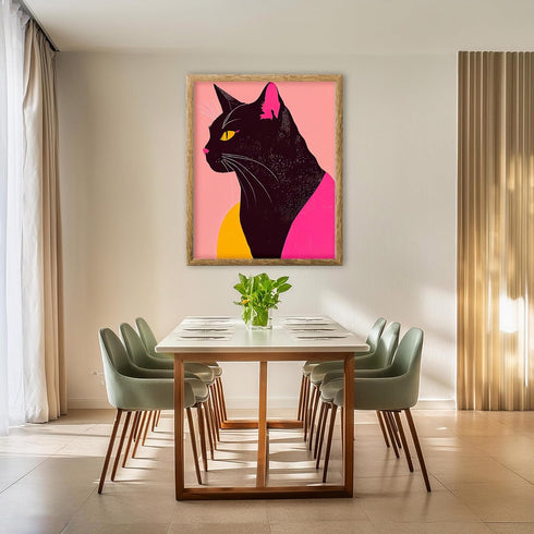 Posterizer 1 pcs-cute colorful art for cat lovers-Abstract & Modern Art-Art for Animal Lovers-Gift for Men Women Entrepreneur Teens - UNFRAMED Wal...