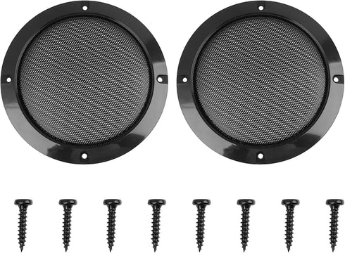 X AUTOHAUX 2pcs Grill Cover 5inch Mesh Protector Car Speaker Cover Woofer Subwoofer Grill Black...