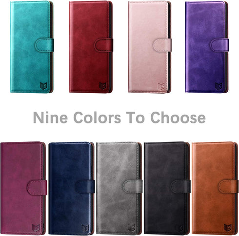SUANPOT for Samsung Galaxy S21+/S21 Plus 6.7"(Non S21 6.2") with RFID Blocking Leather Wallet case Credit Card Holder, Flip Folio Book Phone case ...