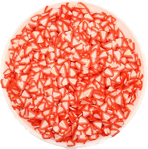 Strawberry Nail Art Slime Charms Slices, 120g/0.26LB Cute Design Tiny 3D Polymer Clay Fruit DIY Craft Supplies, Charms Glitter Making Decoration, ...