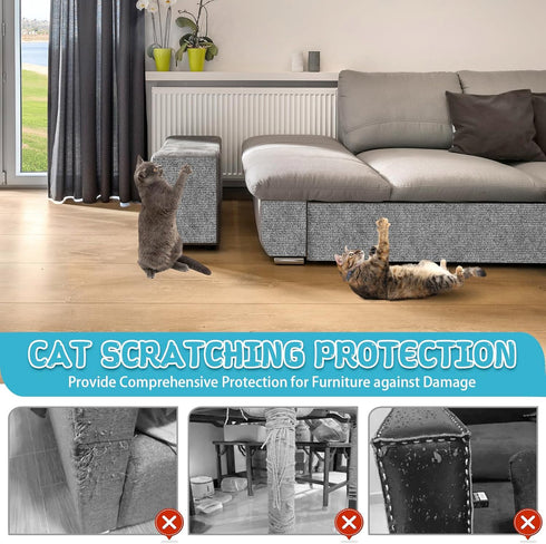 Climbing Cat Scratcher Mat Trimmable Cat Scratching Post Carpet 78.7’’x15.8’’ Self Adhesive Carpet Mat Pad Replacement for Cat Tree Shelves Post C...