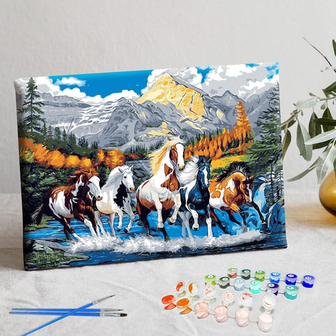 Rasugarlary Paint by Numbers for Adults, Horse Landscape Paint by Numbers Kits on Canvas, Acrylic Painting by Numbers Kits DIY Oil Painting Paintw...