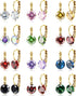 JOERICA 12 Pairs Leverback Dangle Earrings Set for Women Gold Plated CZ Stainless Steel Earrings 6/10MM Multicolor Cubic Zirconia Drop Earrings...