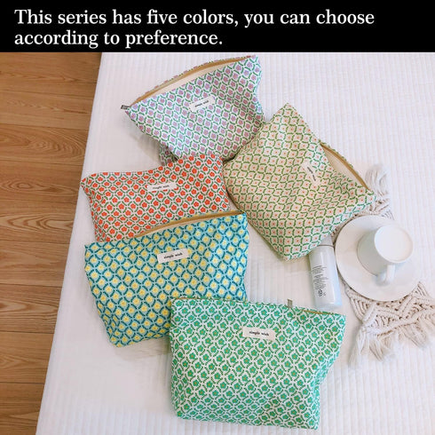 STARDW Flower Cosmetic Bags Makeup Bags for Women and Girls,Travel Makeup Bag Large Capacity Canvas Makeup Bag,Makeup Organizer Bag Zipper Pouch (...