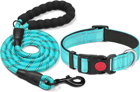 Reflective Dog Collar with Safety Locking Buckle, Adjustable Padded Nylon Pet Collars for Small Dogs...