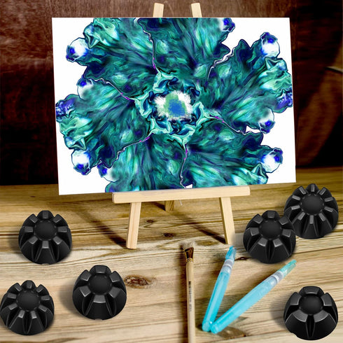 6 Pieces Flower Pour Cup for Paint Pouring 6/7/8/9/10 Slot Acrylic Paint Tools Fluid Painting Supplies Flower Strainer for DIY Pouring Paint and C...