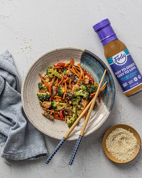 Fody Foods Vegan Sesame Ginger Sauce Marinade, Avocado Oil, Low Fodmap Certified, Sensitive Recipe, No MSG, Gut & IBS & Keto Friendly, 8.5 Ounce...